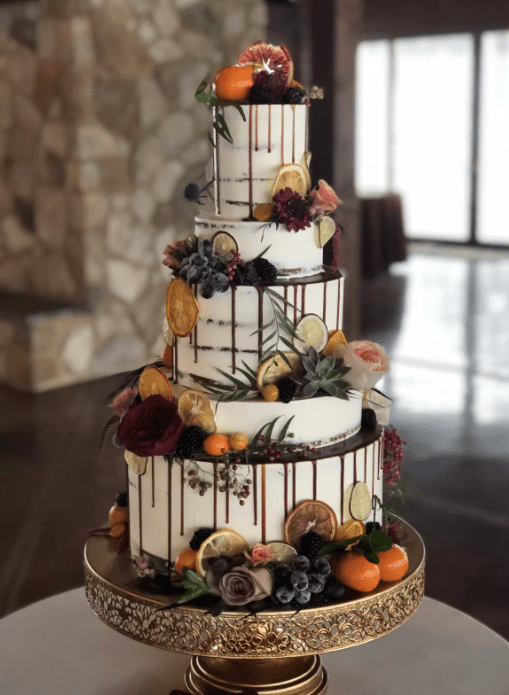 svatební dort sukulenty