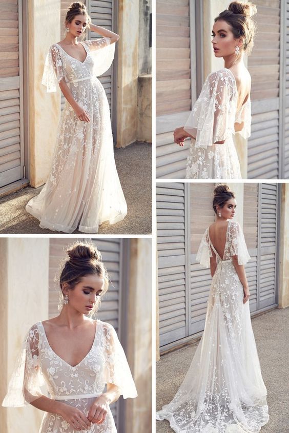 Květované svatební šaty