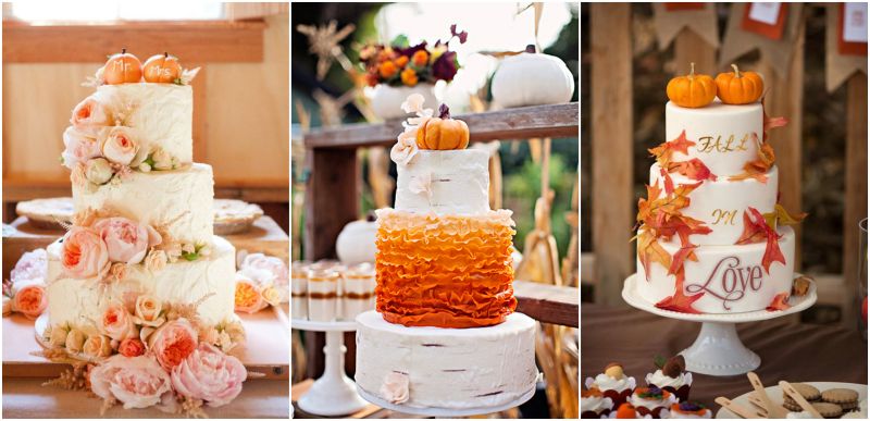 Dýňové svatební dorty, podzimní svatební dorty