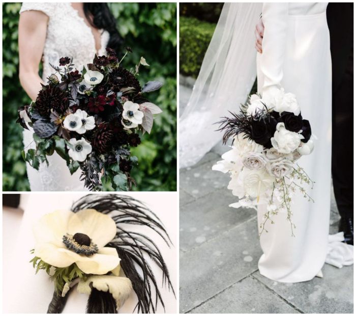 Černé svatební květiny