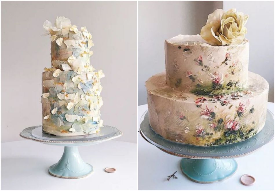 Impresionistický svatební dort