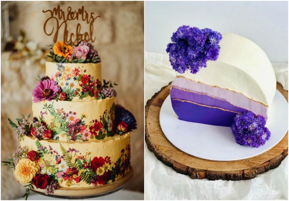 Barevné svatební dorty