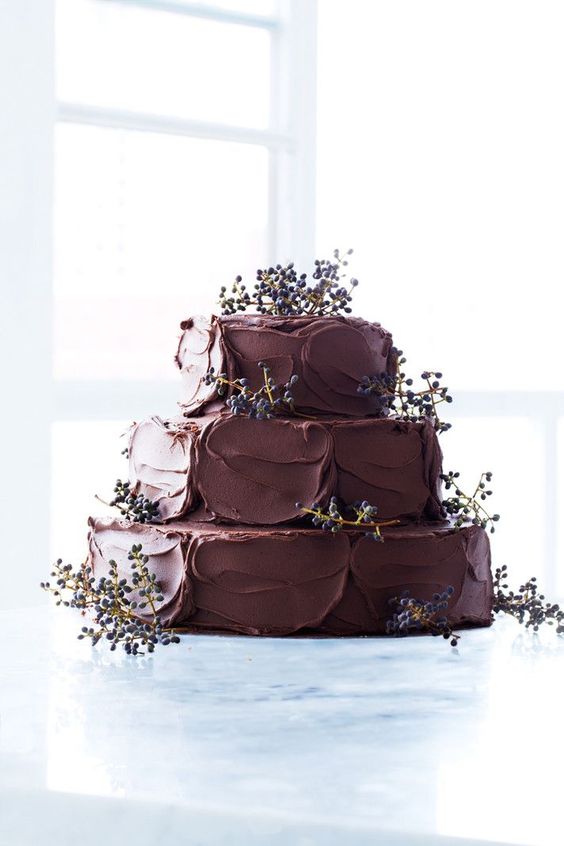 Čokoládový svatební dort