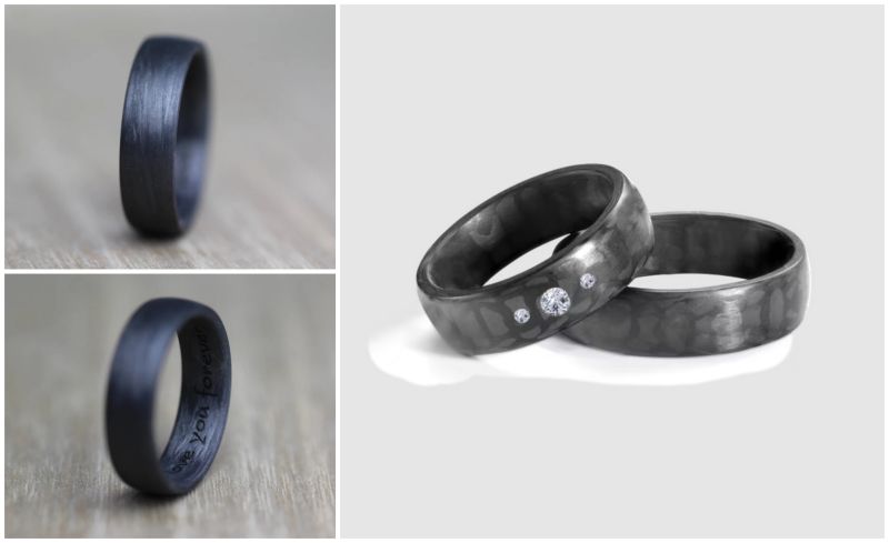 Neobvyklé snubní prsteny, karbonové snubní prsteny