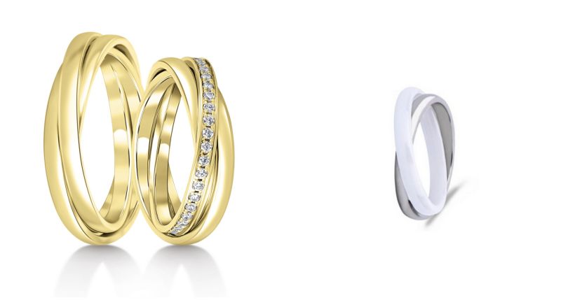 Propletené snubní prsteny, originální prsteny