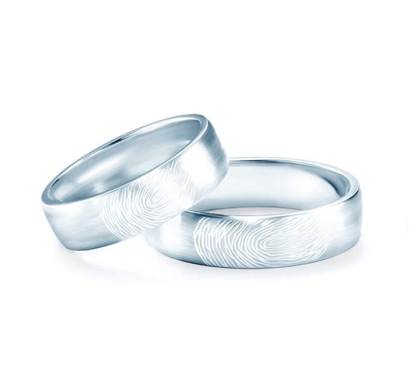 Snubní prsteny s otiskem prstu, originální snubní prsteny