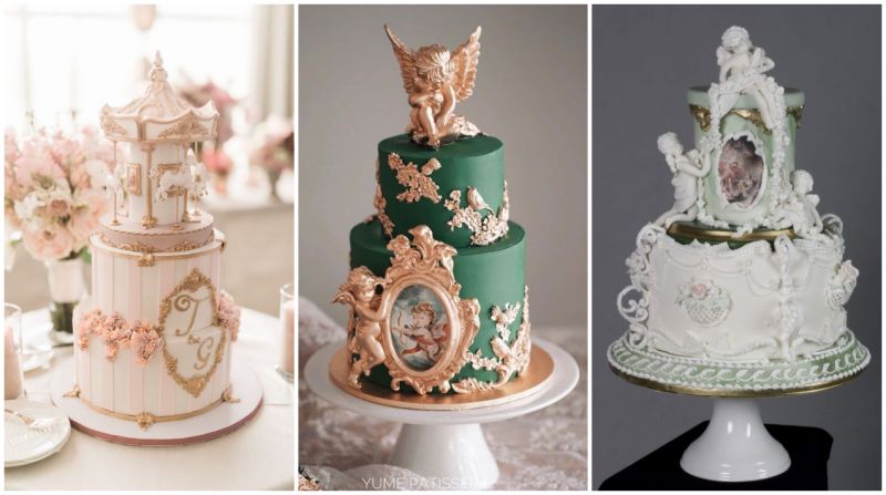 barokní svatební dorty s andělíčky
