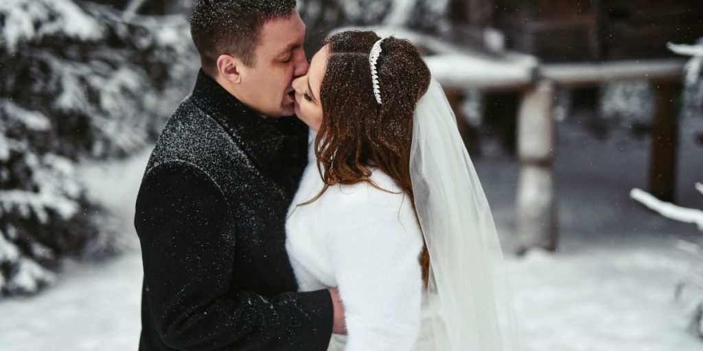 Svatba s motivem sněhových vloček