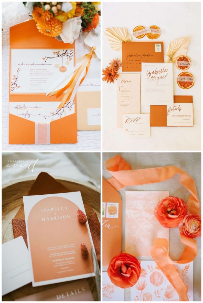 Oranžová svatební oznámení