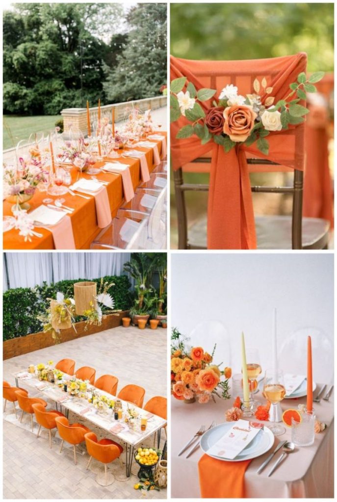 Oranžová svatební tabule