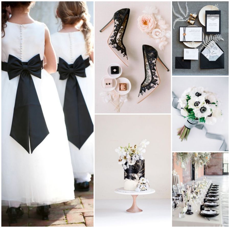 Letní svatební barvy, černobílá svatba