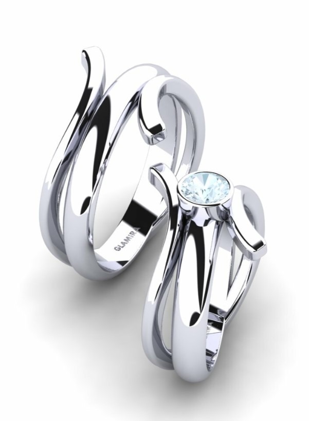 Snubní prsteny s akvamarínem